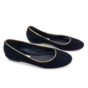 DVF Cambridge Suede Ballet Gold Accents 1004